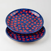 Floral Ceramic Dinner Plate 10 Inch Set of 2, Blue - Eyaas